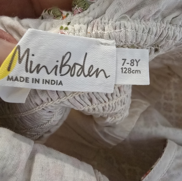 mini boden girls 7-8 Embroidered Pinafore Dress - Picture 7 of 8